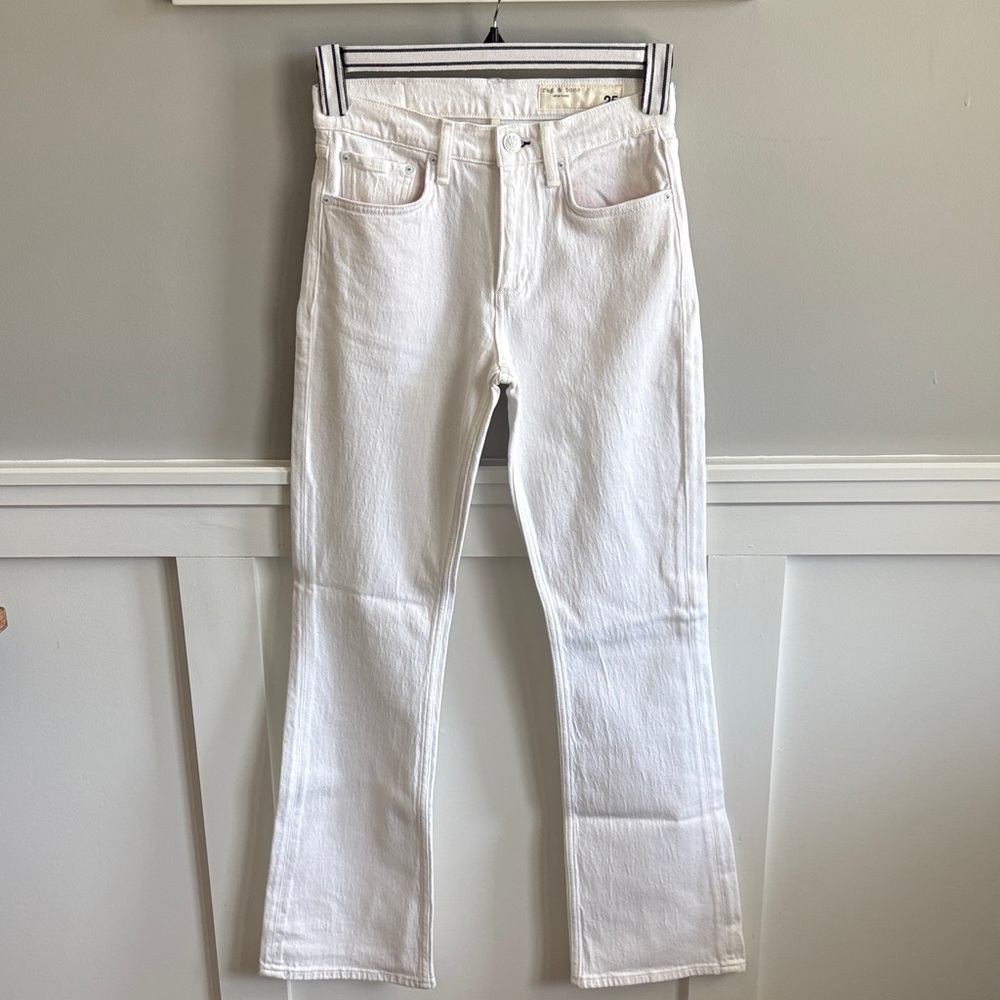 rag & bone Peyton White Mid-Rise Bootcut Jeans